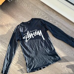 Stussy Long Sleeve Dark Blue Wash